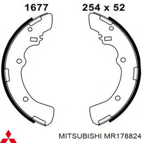 MR178824 Mitsubishi Колодки гальмівні задні, барабанні