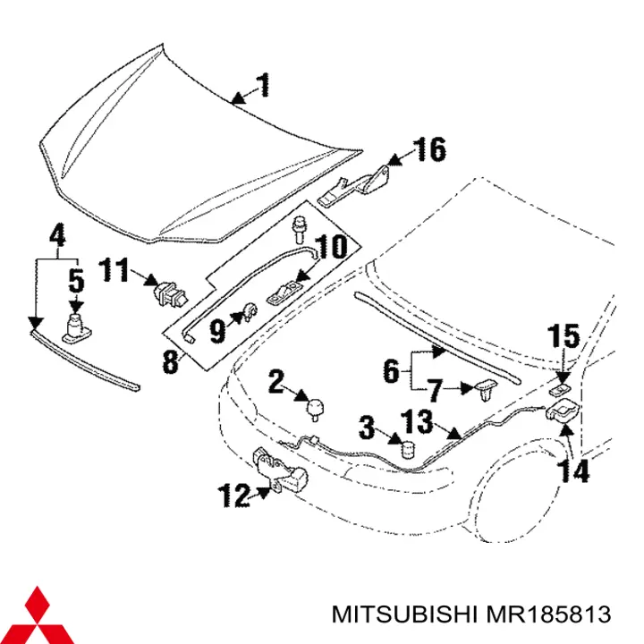  Mitsubishi MR185813 ціна, від 12.67 USD