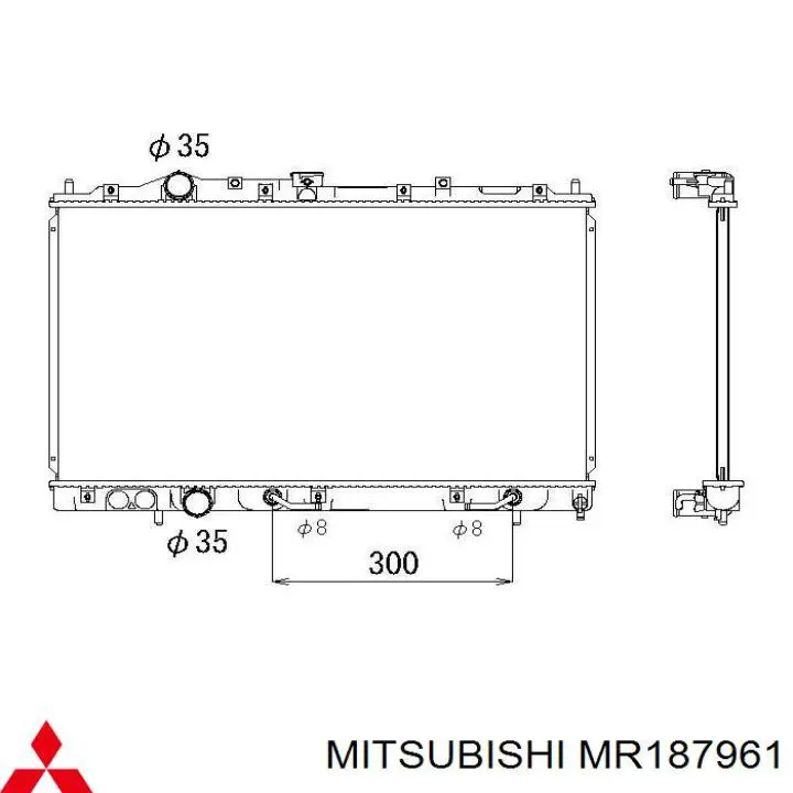 Купити MR187961 Mitsubishi Радіатор двигуна