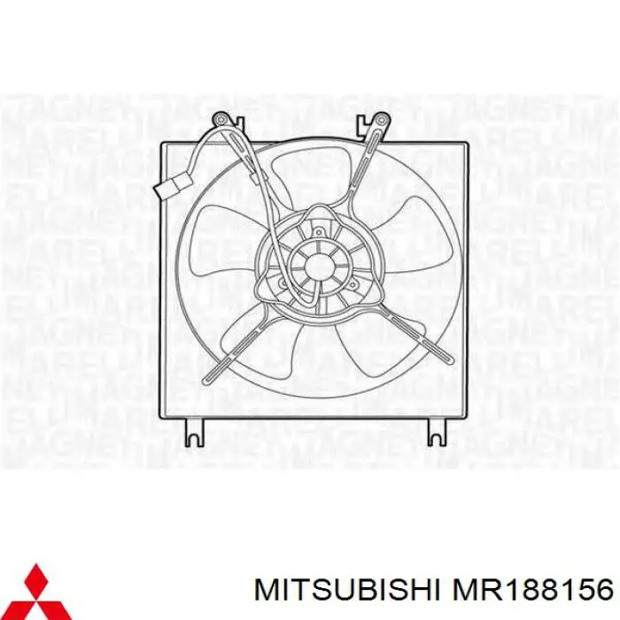Купити MR188156 Mitsubishi Дифузор радіатора охолодження, в зборі з двигуном і крильчаткою