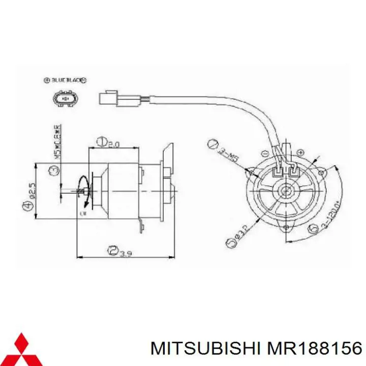 Дифузор радіатора охолодження, в зборі з двигуном і крильчаткою MR188156 Mitsubishi