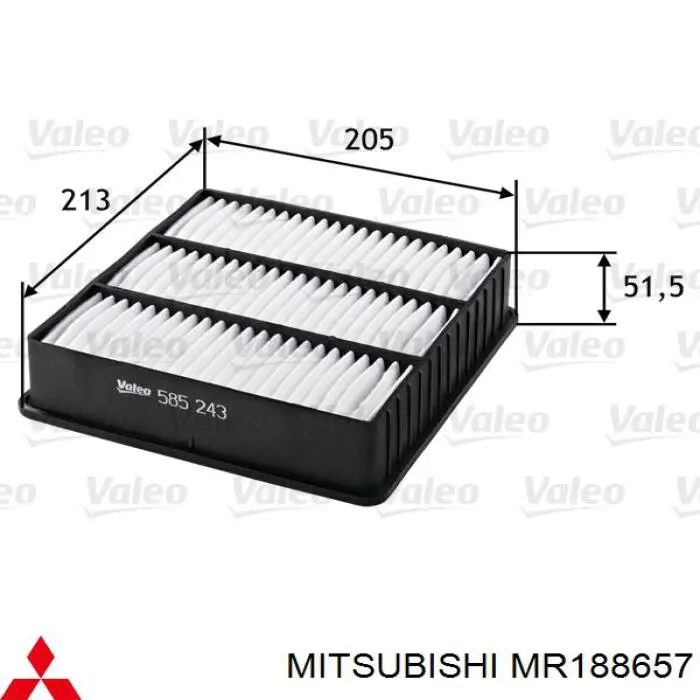 Фільтр повітряний Mitsubishi MR188657