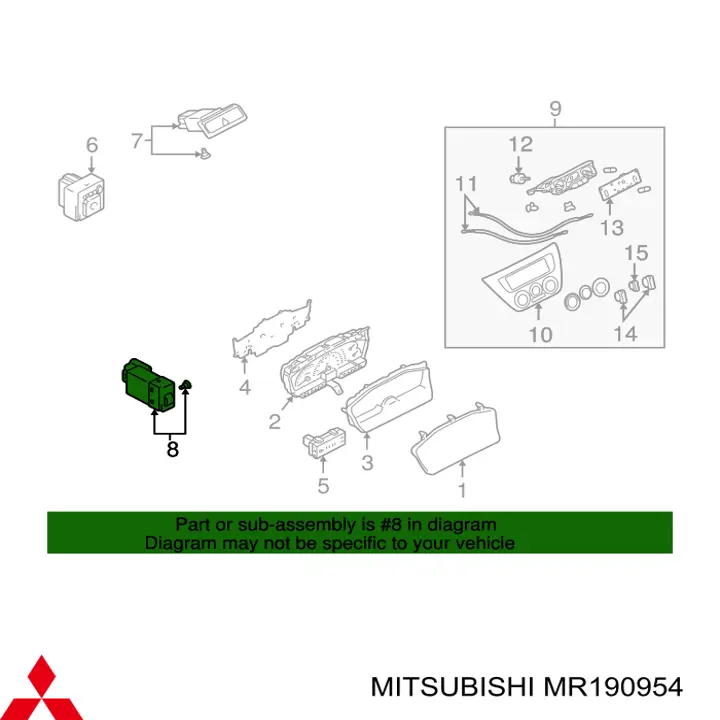 Купити MR190954 Mitsubishi Регулятор яскравості панелі приладів