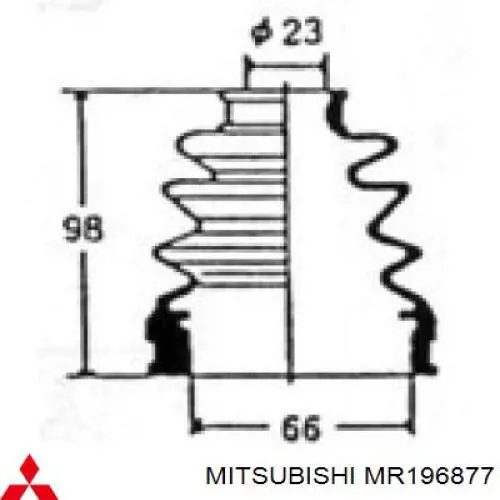 MR196877 Mitsubishi пильник шруса внутрішній, передній піввісі