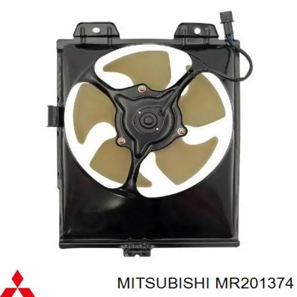 Дифузор радіатора кондиціонера, в зборі з крильчаткою і двигуном Mitsubishi Lancer 5 (CBW,CDW) (Міцубісі Лансер)