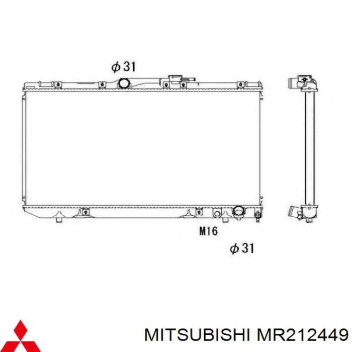 Радіатор MR212449 Mitsubishi