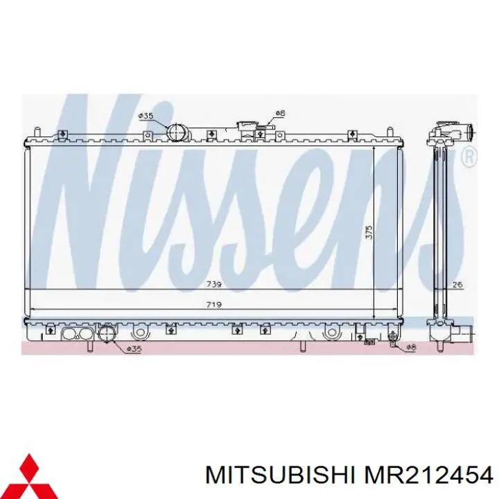 Радіатор основний Mitsubishi MR212454 ціна, від 77.90 USD