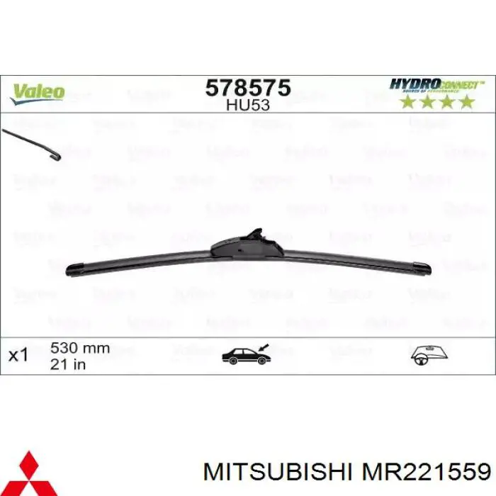 Щітка-двірник лобового скла, водійська MZ690109 Mitsubishi