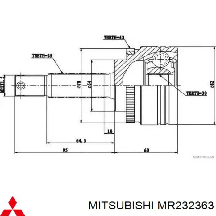 Граната колісна Mitsubishi MR232363 ціна, від 28.59 USD