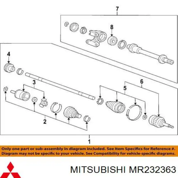 Купити MR232363 Mitsubishi Шарнір приводу зовнішній