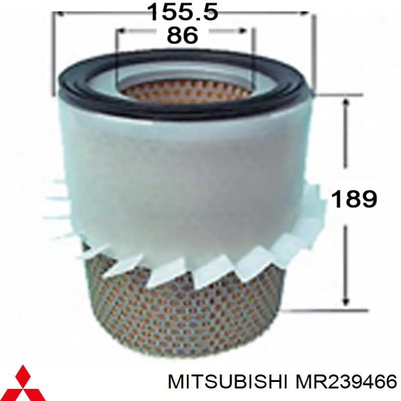 Елемент повітряного фільтра Mitsubishi MR239466 ціна, від 10.16 USD