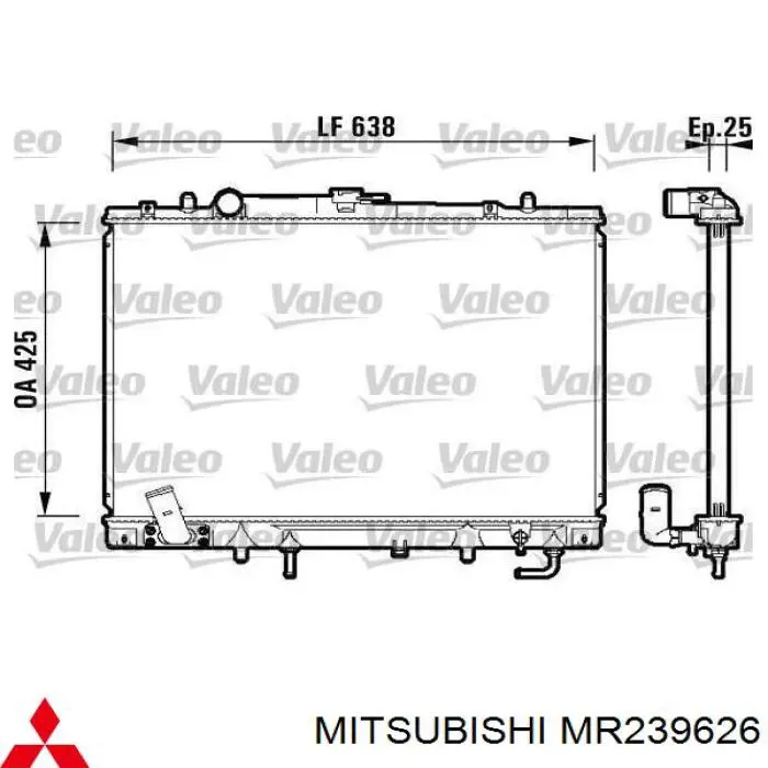 MR239626 Mitsubishi Радіатор охолодження двигуна