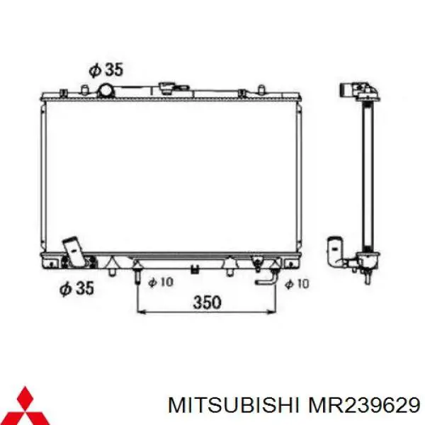 Радіатор основний Mitsubishi MR239629 ціна, від 69.13 USD