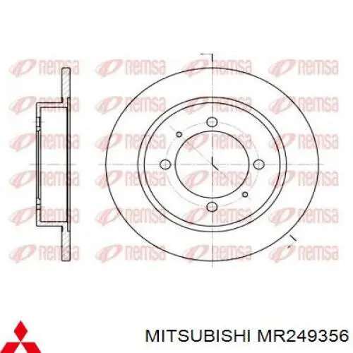 Купити MR249356 Mitsubishi Диск заднього гальма