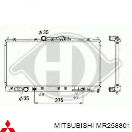 Радіатор основний Mitsubishi MR258801 ціна, від 78.88 USD