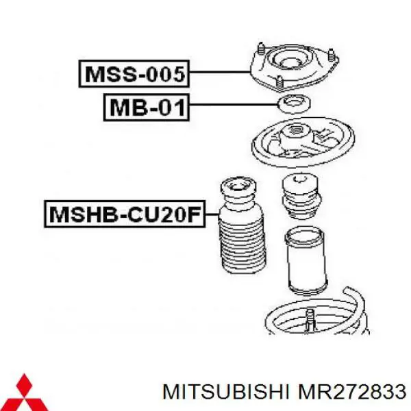 Буфер-відбійник амортизатора переднього + пильовик Mitsubishi MR272833 ціна, від 8.55 USD
