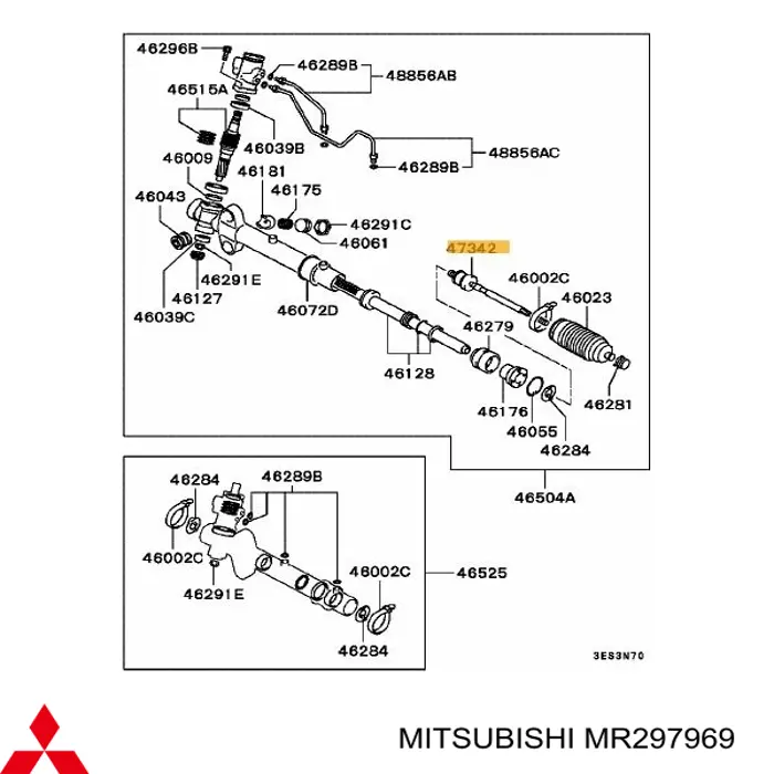 MR297969 Mitsubishi тяга рульова