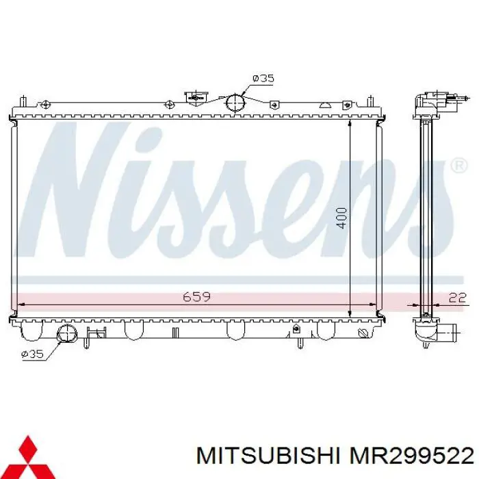 MR299522 Mitsubishi радіатор охолодження двигуна