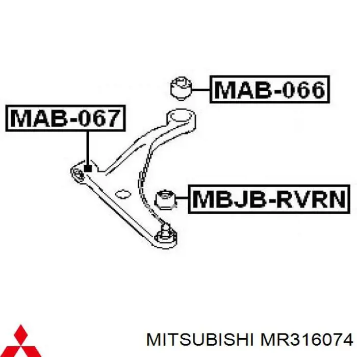 Сайлентблок нижнього важеля передньої підвіски Mitsubishi MR316074 ціна, від 5.14 USD