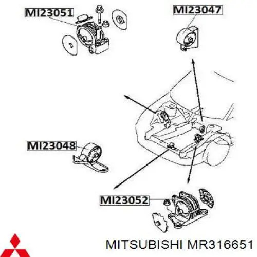 Купити MR316651 GP Задня опора двигуна
