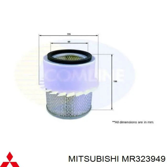 MR323949 Mitsubishi фільтр повітряний