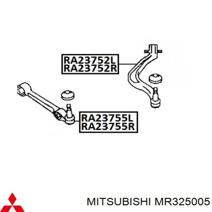 Важіль передній лівий Mitsubishi MR325005 ціна, від 42.17 USD