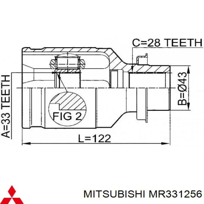 Купити MR331256 Mitsubishi Пильник ШРКШ внутрішній, лівий