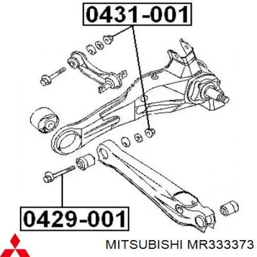 Болт кріплення заднього розвального важеля, внутрішній MR333373 Mitsubishi