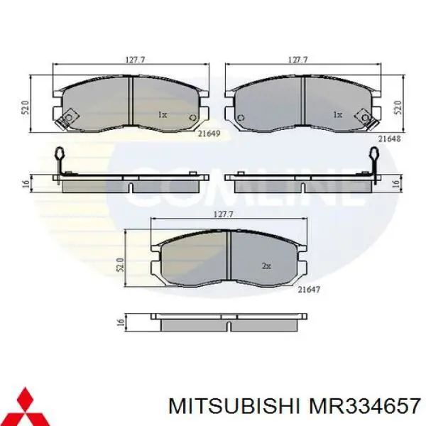 Гальмівні колодки Mitsubishi MR334657 ціна, від 18.49 USD