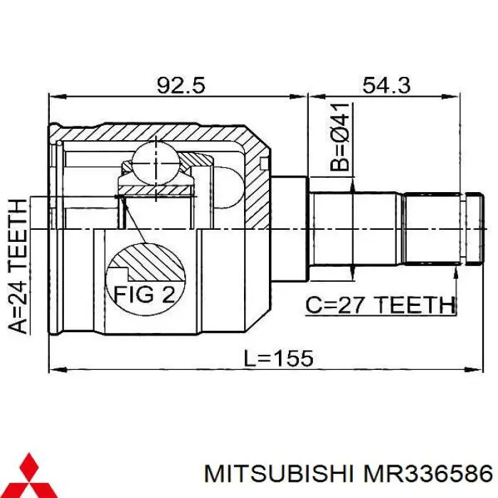 MR336586 Mitsubishi ШРКШ внутрішній, передній