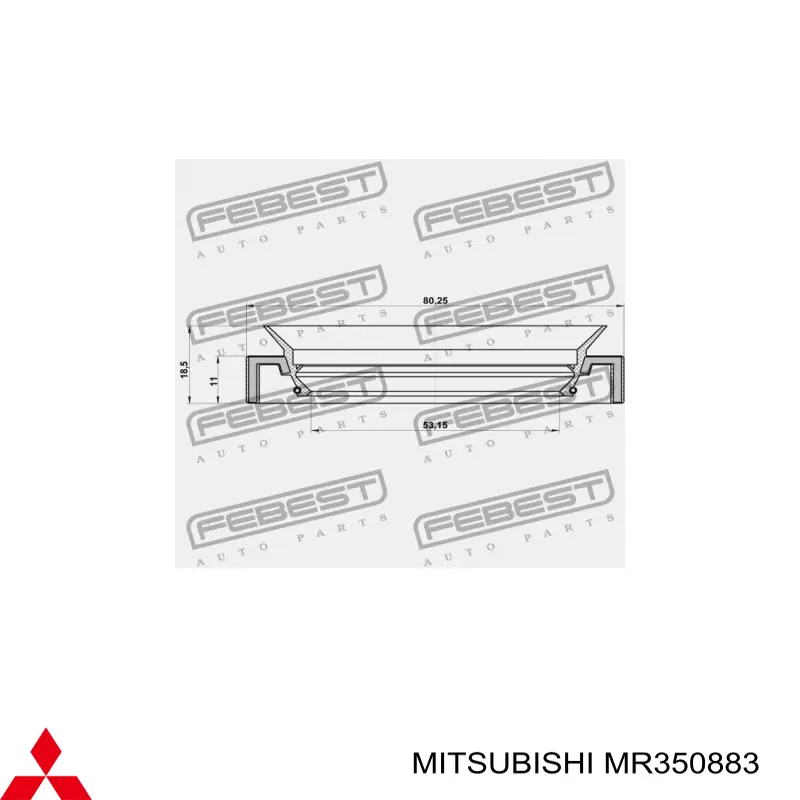 MR350883 Mitsubishi сальник піввісі заднього моста, внутрішній