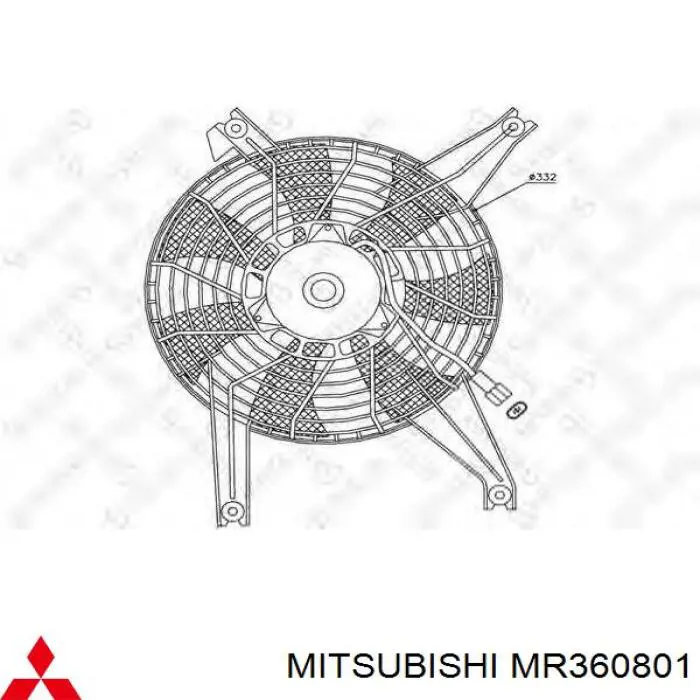 MR360801 Mitsubishi дифузор радіатора кондиціонера, в зборі з крильчаткою і двигуном