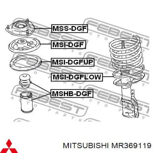MR369119 Mitsubishi Проставка (гумове кільце) пружини передньої, верхня