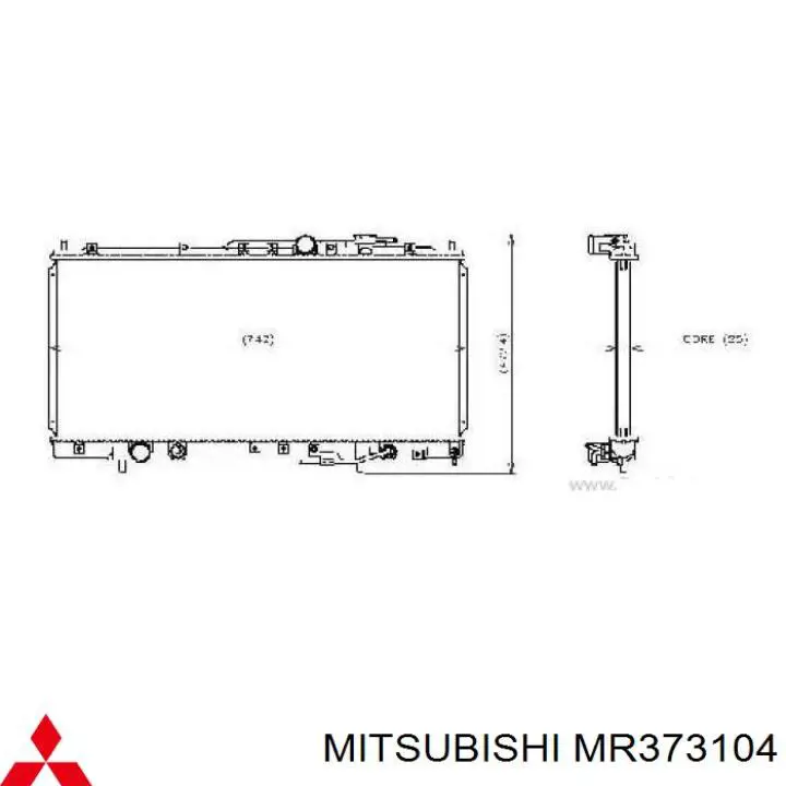 MR373104 Mitsubishi радіатор охолодження двигуна