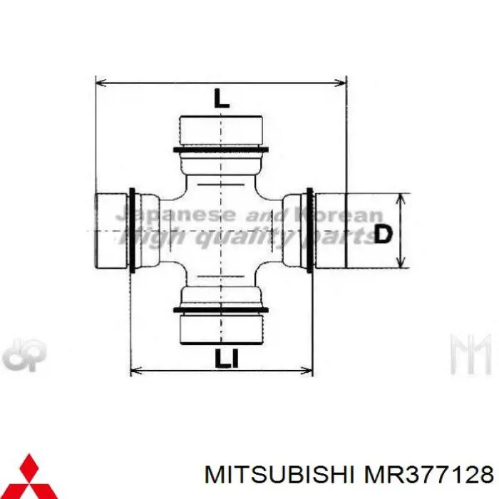 Хрестовина карданного валу Mitsubishi MR377128 ціна, від 24.15 USD