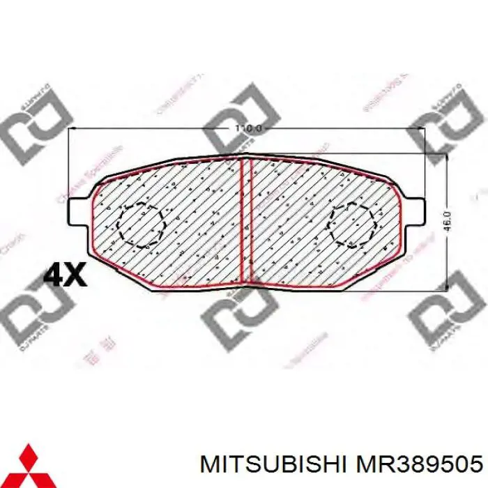 Гальмівні колодки Mitsubishi MR389505 ціна, від 20.76 USD