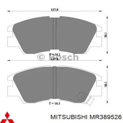 Гальмівні колодки Mitsubishi MR389526 ціна, від 14.90 USD