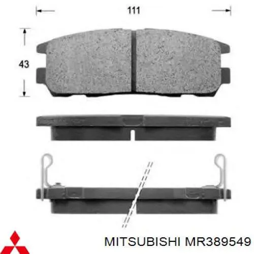 Колодки гальмівні передні, дискові MR389549 Mitsubishi