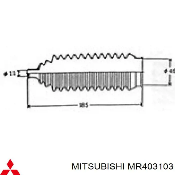 Пильник рульового механізму/рейки, лівий MITSUBISHI MR403103