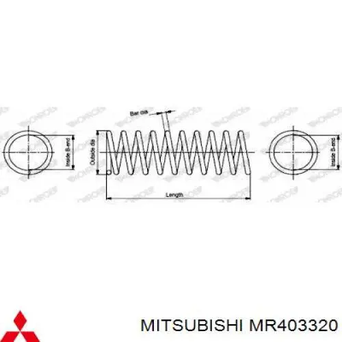 MR403320 Mitsubishi пружина передня