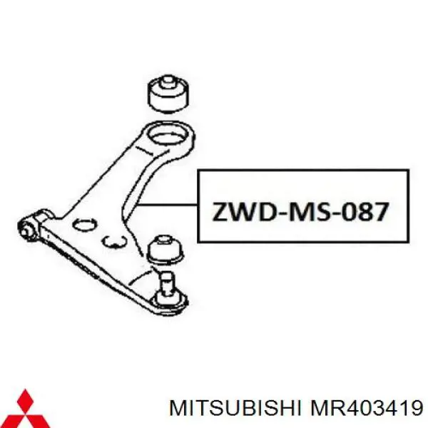 Важіль передньої підвіски нижній, лівий MR403419 Mitsubishi