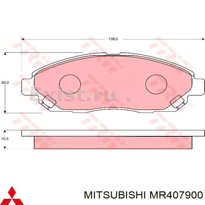 Колодки гальмівні передні, дискові MR407900 Mitsubishi