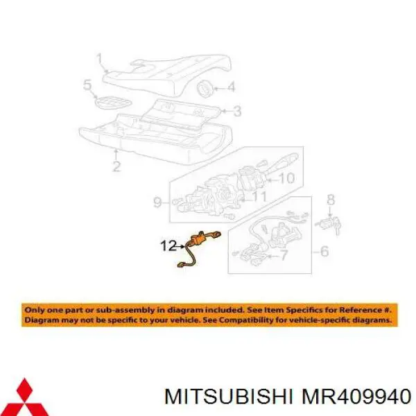 Перемикач управління круїз контролем Mitsubishi MR409940 ціна, від 13.90 USD