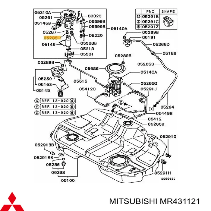 Ущільнювач паливного насосу Mitsubishi Lancer 9 (CSA) (Міцубісі Лансер)