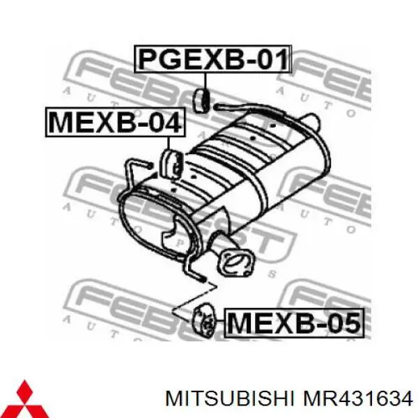 Подушка кріплення глушника Mitsubishi MR431634 ціна, від 6.49 USD
