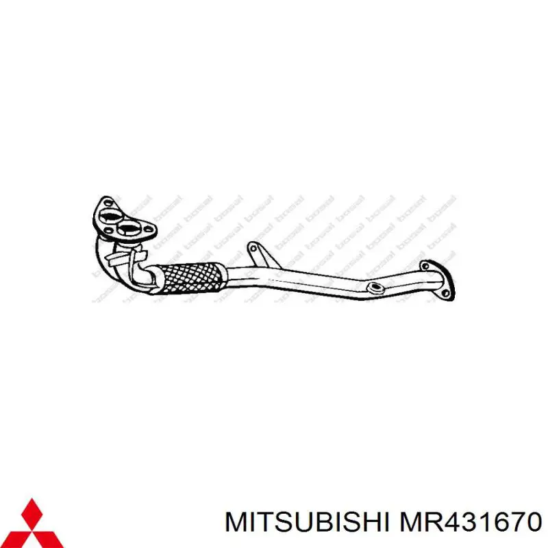 Труба приймальна (штани) глушника, передня MR340605 Mitsubishi