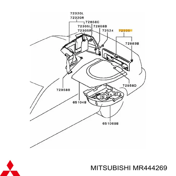 Накладка задньої панелі багажника Mitsubishi MR444269 ціна, від 10.13 USD