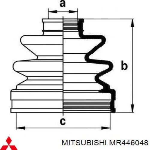 MR446048 Mitsubishi Пильник ШРКШ внутрішній, передній півосі