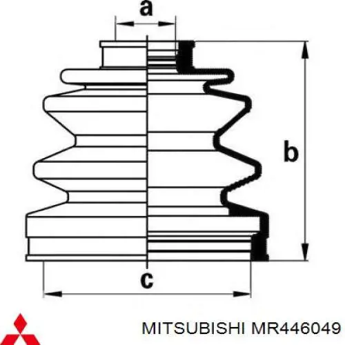 MR446049 Mitsubishi пильник шруса внутрішній, передній піввісі