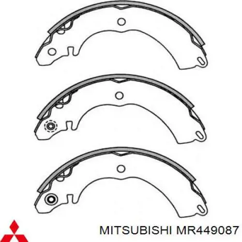 Купити MR449087 Mitsubishi Колодки гальмові задні, барабанні